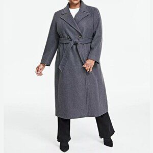 DKNY Plus Size Notched-Collar Double-Breasted Wrap Coat Size 3X (MSRP $350)